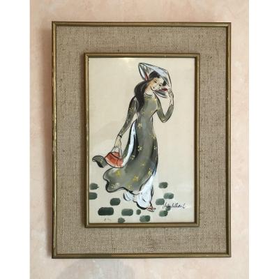 Painting On Silk, Vietnam XXth