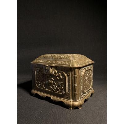 Coffret En Bronze à Décors Japonisant, Fin XIXé