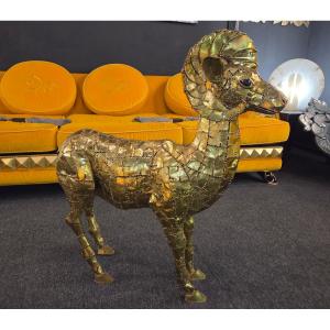 Italian Designer's Welded Brass Sculpture/statue Bustamente
