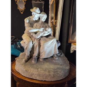 Plaster Cast From The Nancy School Workshop, Signed Finot 