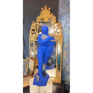 Sculpture Plâtre d'Atelier Design Moderne Bleu Klein