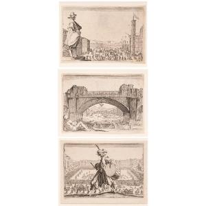 Les Caprices (three Prints) – Jacques Callot, Nancy 1621