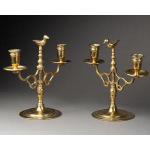Pair Of Candlesticks - Flanders 17th Century