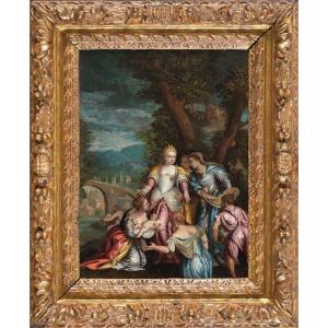 Moses Saved From The Waters. Attributed To Hans Rottenhammer (1564 - 1625)