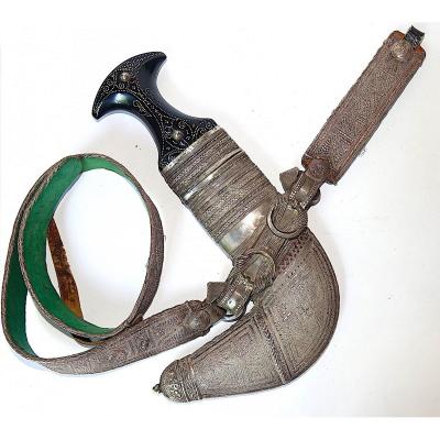 Sultanate Of Oman, Dagger, Kandjar In Silver, 20th