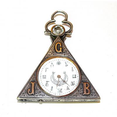 Masonic Watch In Silver End 19th.