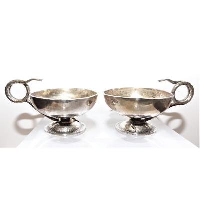 Art Déco Two Cups In Silver