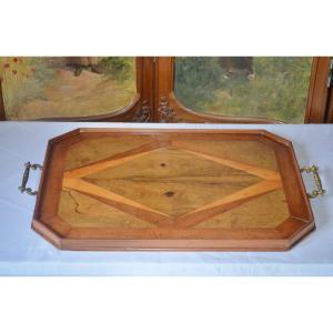 Large 19th Century Marquetry Serving Tray