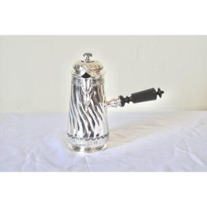 Chocolatière In Sterling Silver 19th Century