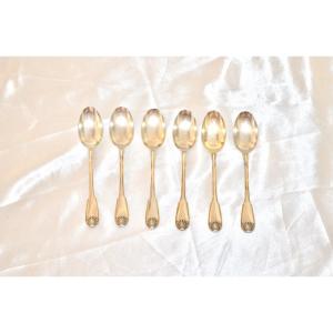 Series Of 6 Coffee Spoons In Sterling Silver