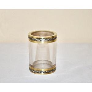 Pot In Crystal And Sterling Silver By Gustave Keller Late 19th Century