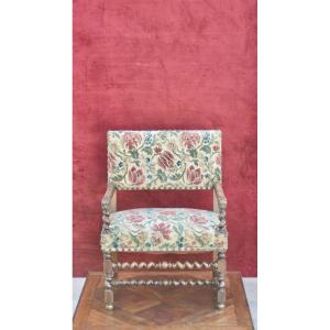 Office Armchair In Walnut Louis XIII Style Early 19th Century 
