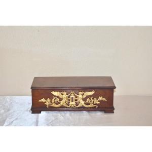 Box In Mahogany And Gilt Bronze Empire Period