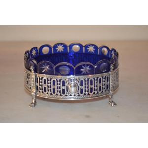 Sterling Silver And Blue Crystal Table Planter By Boin Taburet 