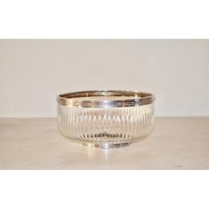 Large Solid Silver And Napoleon III Crystal Cup