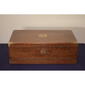 Oak Cutlery Box Signed G. Fouquet, Goldsmith Paris, 19th Century
