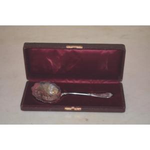 Solid Silver Strawberry Scoop By Victor Boivin, Late 19th Century 