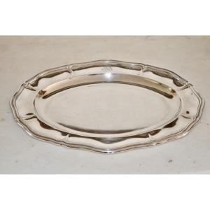 Large Solid Silver Dish From Odiot, 19th Century 