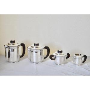 Art Deco Period Tea And Coffee Service In Solid Silver 