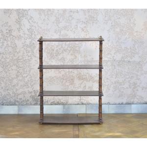 19th Century Walnut And Brass Shelf