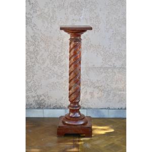 19th Century Patinated Wooden Column/pedestal 