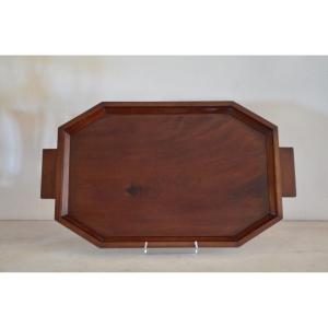 Large Solid Mahogany Serving Tray, Art Deco Period