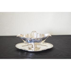 Sauce Boat In Solid Silver 19th Century