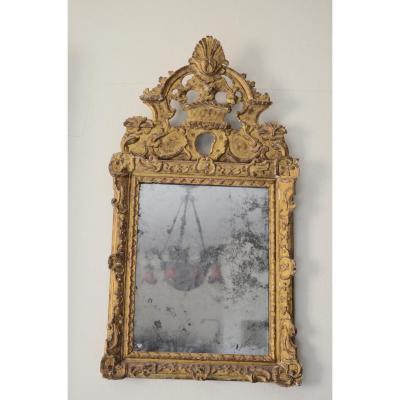 Miroir En Bois Doré d'époque Régence  