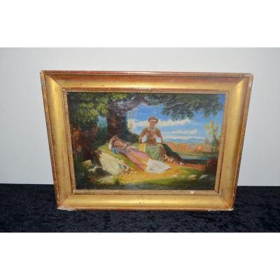 Table Of "young Girl Sleeping" 19th Century