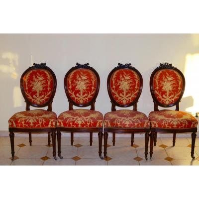 Suite Of 4 Chairs In Rosewood Napoleon III