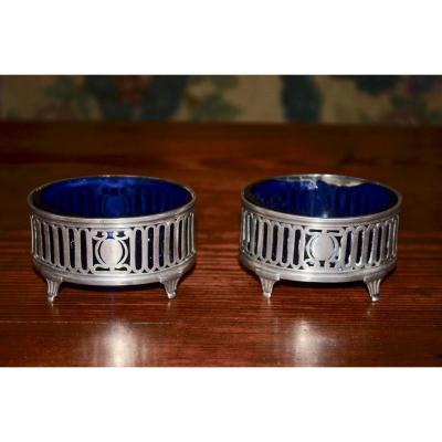 Pair Of Salerons In Sterling Silver 18th Century