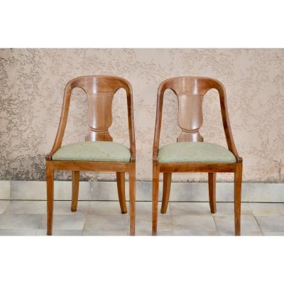 Pair Of Gondola Chairs End XIXth Century