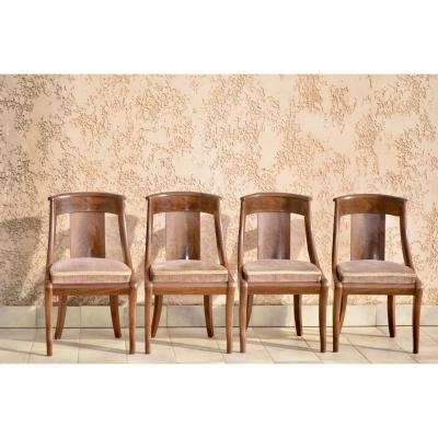 Suite Of 4 Chairs Gondolas Mahogany Time Restoration