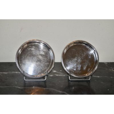 Pair Of Bottles In Sterling Silver 18th Century