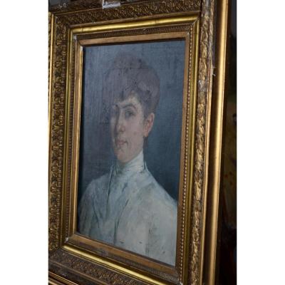 Portrait Signed Marius Roux Renard Early 20th Century