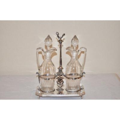Vinegar Oil Cruet In Sterling Silver Late 18th Century 1st Rooster