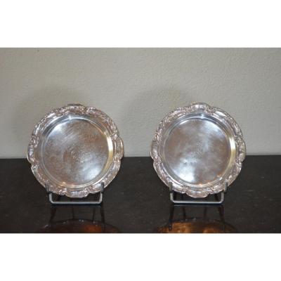 Pair Of Coasters In Sterling Silver By Victor Boivin