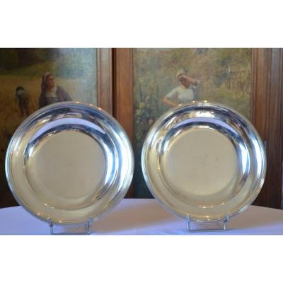Pair Of Dishes In Sterling Silver Early 19th Century 2nd Rooster