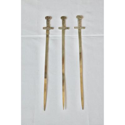 Suite Of 3 Hatelets In Sterling Silver Early 19th Century In The Old Man