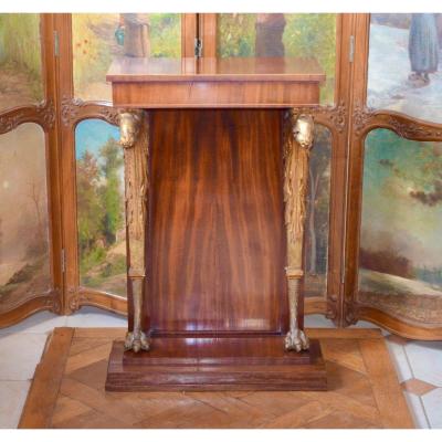 Console In Mahogany And Golden Wood Early 19th Century