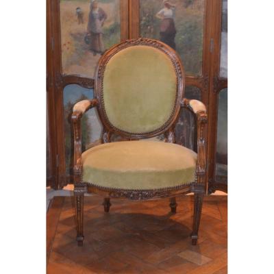 Louis XVI Armchair Stamped Poirie Philippe