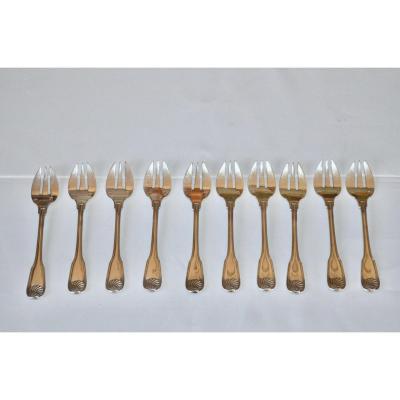 Shellfish Forks In Sterling Silver Minerve