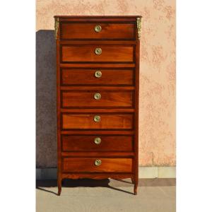 Semainier En Acajou d'époque Transition Louis XV Louis XVI 