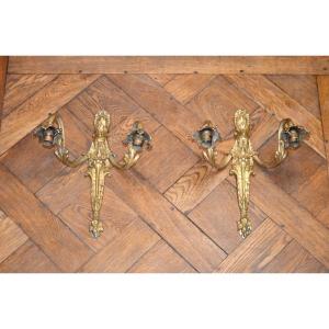 Pair Of Napoleon III Gilt Bronze Sconces