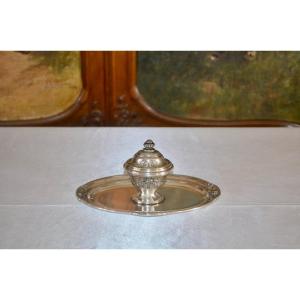 Inkwell In Sterling Silver Napoleon III Period