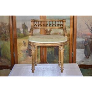 Child's Armchair In Golden Wood Napoleon III Period