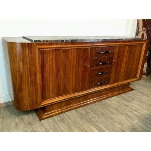 Sideboard 1930 Art Deco Modernist Style Ocean Liner In Rosewood Marble Portor