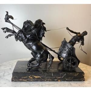 Imposing Roman Chariot Sculpture By Domenech And Pfeffer 