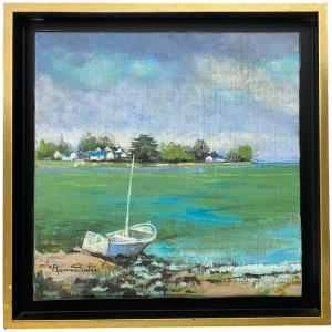 Rousseau-grolée Oil Painting On Canvas Seaside Landscape Brittany