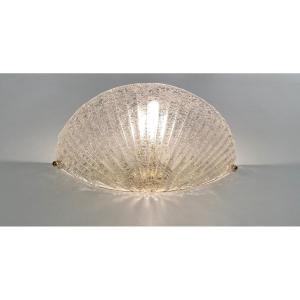 Murano 2 Or 4 Sconces Granite Glass Paste Wall Lights Basin Gilded Metal Mid 20th Century